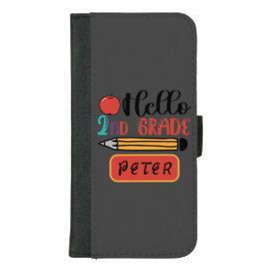 Hello Second Grade Personalized Back to School Fun iPhone 8/7 Plus Wallet Case