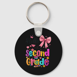 Hello Second Grade Preppy Back To School Boy Girl  Keychain