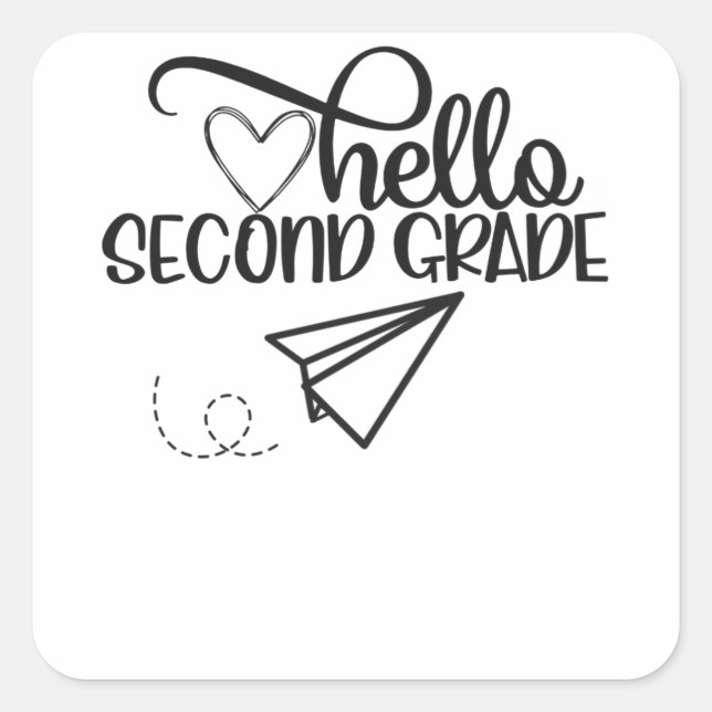 Hello Second Grade T-Shirt Funny 2Nd Grade Square Sticker (Front)