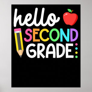 Hello Second Grade Team 2nd Grade Back to School Poster