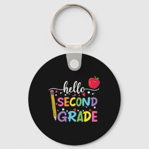 Hello Second Grade Team 2nd Grade Byck To School T Keychain