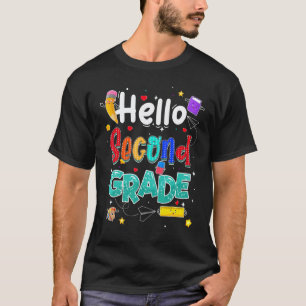 Hello Second Grade Team 2nd Grade Teacher Kid Back T-Shirt