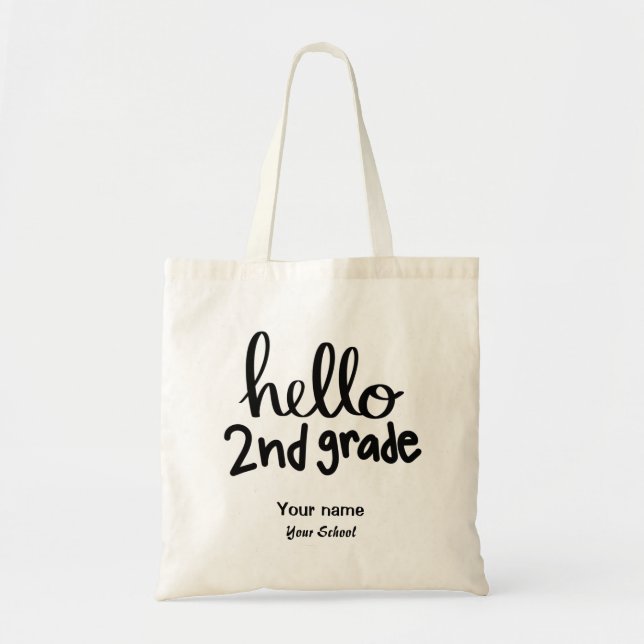 Hello Second Grade Tote Bag (Front)