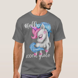 Hello Second Grade Unicorn Back To School Teacher  T-Shirt