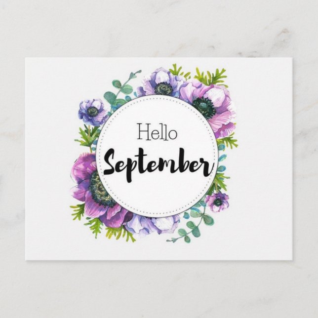 Hello September Postcard (Front)