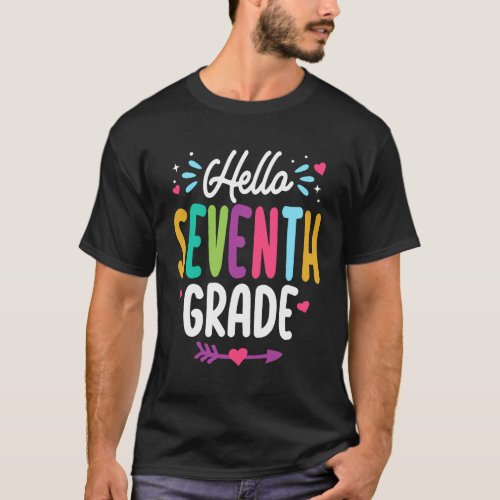 Hello Seventh Grade Back To School Teacher Student T_Shirt