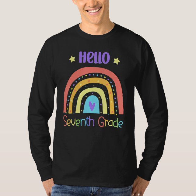 Hello Seventh Grade Rainbow Team 7th Grade T-Shirt (Front)