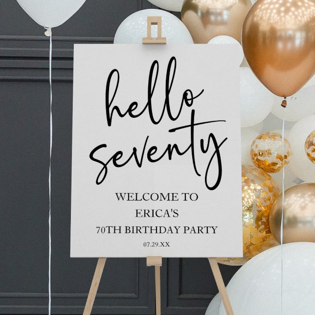 Hello Seventy 70th Birthday Party Welcome Sign (Creator Uploaded)