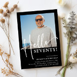 Hello SEVENTY! Minimal 70th Birthday Party Invitation<br><div class="desc">Make your loved one's 70th birthday an unforgettable celebration with our Hello SEVENTY minimal design party invitation. With just a few clicks,  you can add their photo,  customize the template to your event details,  and create a one-of-a-kind party invite that's guaranteed to impress</div>
