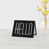 Hello Simple Minimalist Typography Black & White Card | Zazzle