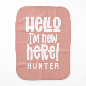 Hello, simple modern minimal birth gift baby baby  burp cloth