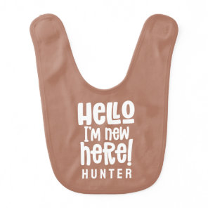 Hello, simple modern minimal gift terracotta baby bib