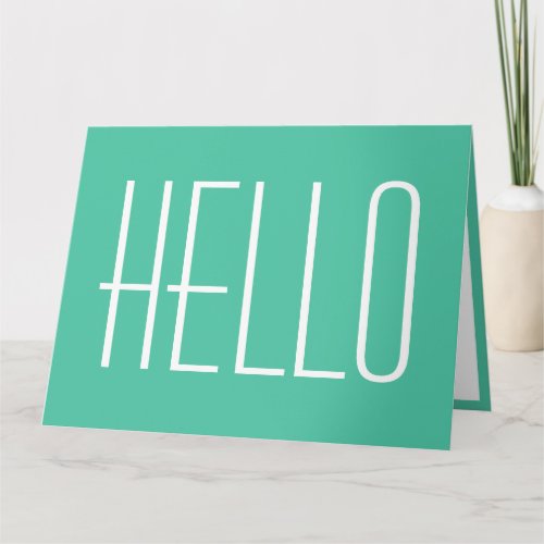 Hello Simple Typography Minimalist Green Modern  Card