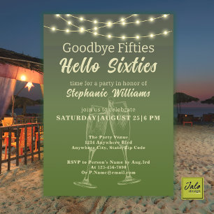 Hello Sixties Summer Backyard 60th Birthday Party Invitation