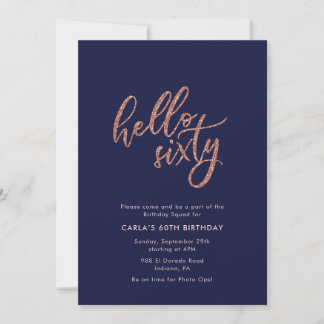 Hello Sixty 60th Birthday Invitation