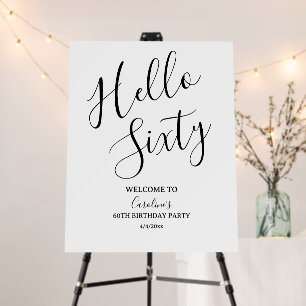 Hello Sixty 60th Birthday Party Welcome Sign