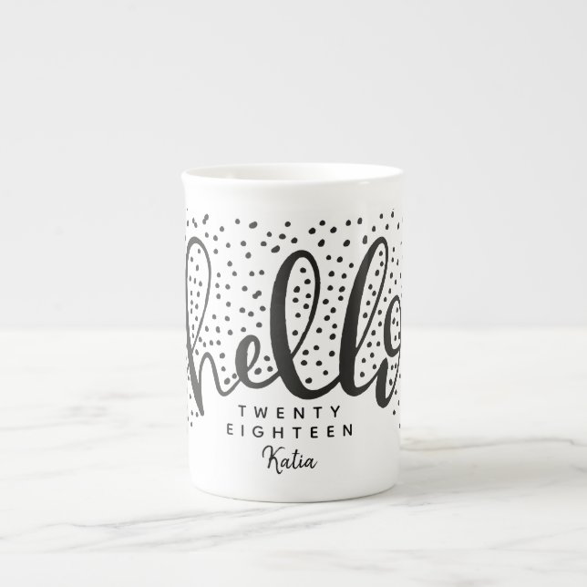 HELLO SNOW BONE CHINA MUG (Front)