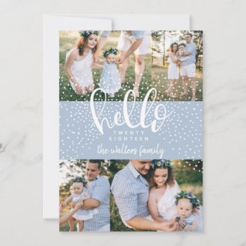Hello Snow New Year Card by Stacy_Cooke_Art at Zazzle