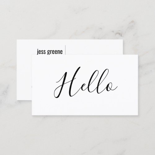 HELLO Social Media Icons Networking  Business Card