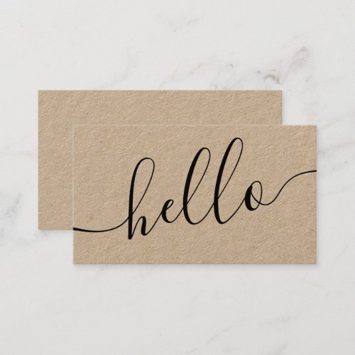 HELLO Social Media Icons Networking  Kraft  Business Card