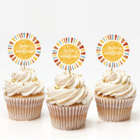 Hello Sonshine Boho Baby Shower Sun Burst Sticker