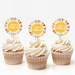 Hello Sonshine Boho Baby Shower Sun Burst Sticker