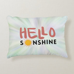 Hello Sonshine, Sun Rays, Summer vibes Accent Pillow