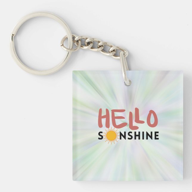 Hello Sonshine, Sun Rays, Summer vibes Keychain (Front)
