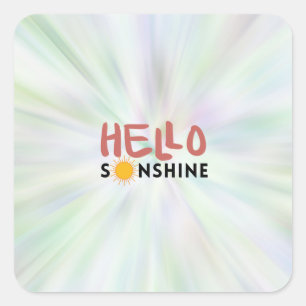 Hello Sonshine, Sun Rays, Summer vibes Square Sticker