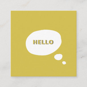 Hello- Speech Bubble business modern, minimalist Square Business Card