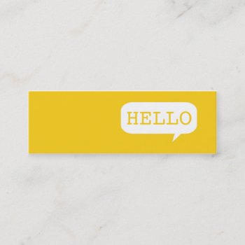 "hello" Speech Bubble Calling Card by fancybusiness at Zazzle