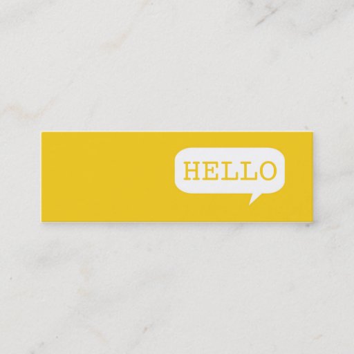 Customizable "Hello" Speech Bubble Business Cards