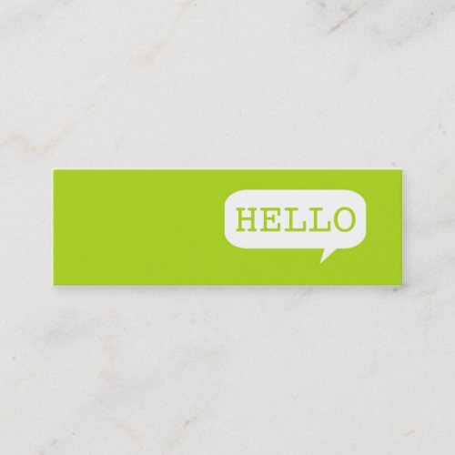 Hello Speech Bubble Calling Card