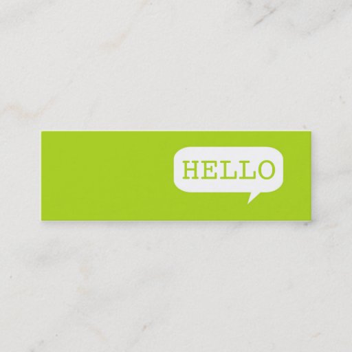 Customizable "Hello" Speech Bubble Business Cards