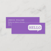 "Hello" Speech Bubble Calling Card (Front/Back)