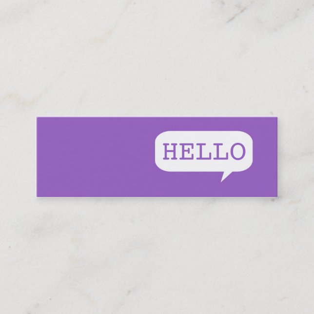 "Hello" Speech Bubble Calling Card (Front)