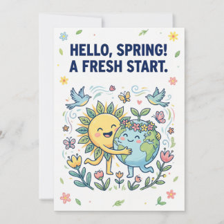 Hello Spring - A Fresh Start Seasonal Greeting Holiday Card