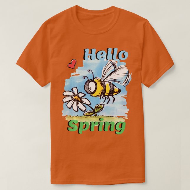 Hello spring bee Long Sleeve T-Shirt (Design Front)