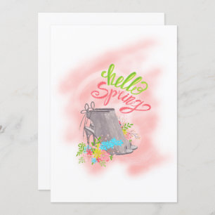 Hello Spring Birthday Tea Party Invitation