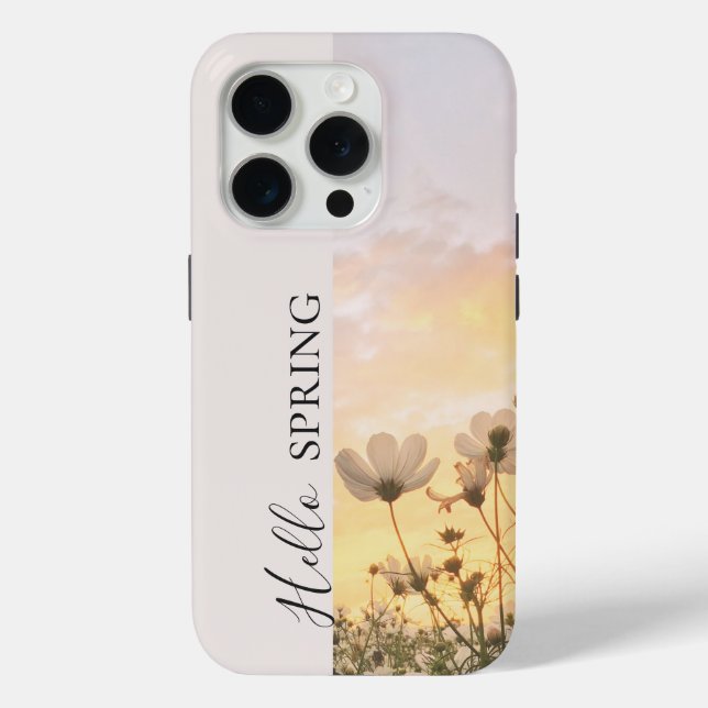 Hello Spring, Boho Wildflower Sunset Case-Mate iPhone Case (Back)