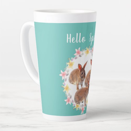 Hello Spring Bunny Rabbit Seasonal Latte Mug
