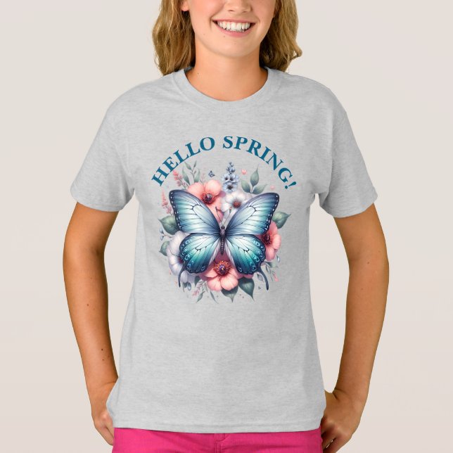 Hello Spring Butterfly-96282 T-Shirt (Front)