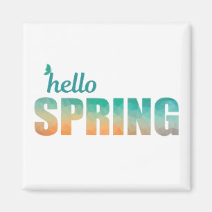 Hello Spring butterfly fridge magnet