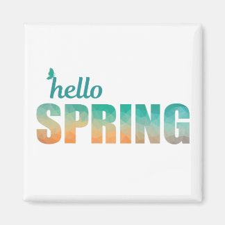 Hello Spring butterfly fridge magnet