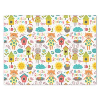 Hello Spring! Cute Colorful Animal Cartoons