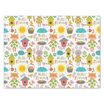 Hello Spring! Cute Colorful Animal Cartoons