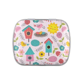Hello Spring! Cute Colorful Cartoons Easter Candy Tin