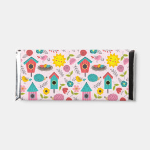 Hello Spring! Cute Colorful Cartoons - Pink Hershey Bar Favors
