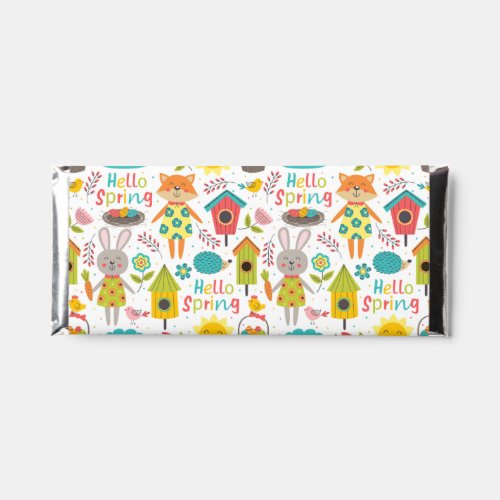 Hello Spring Cute Colorful Easter Animal Cartoons Hershey Bar Favors