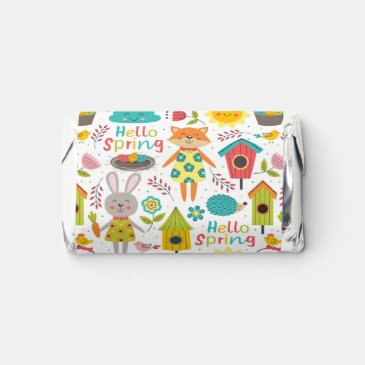 Hello Spring! Cute Colorful Easter Animal Cartoons